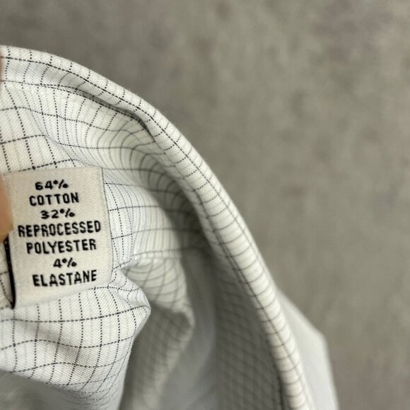 NEW Calvin Klein Men's M Button Down Dress Shirt White Checker Regular Fit - Picture 5 of 9